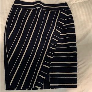 Loft, navy and white pencil skirt size 2
